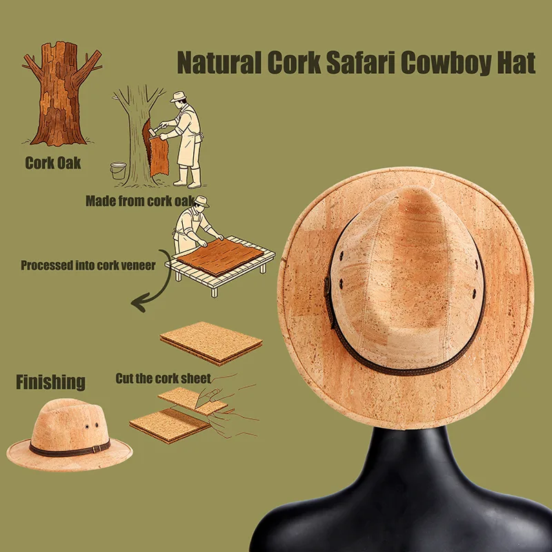 Vintage Cork Sun Hat for Outdoor Use